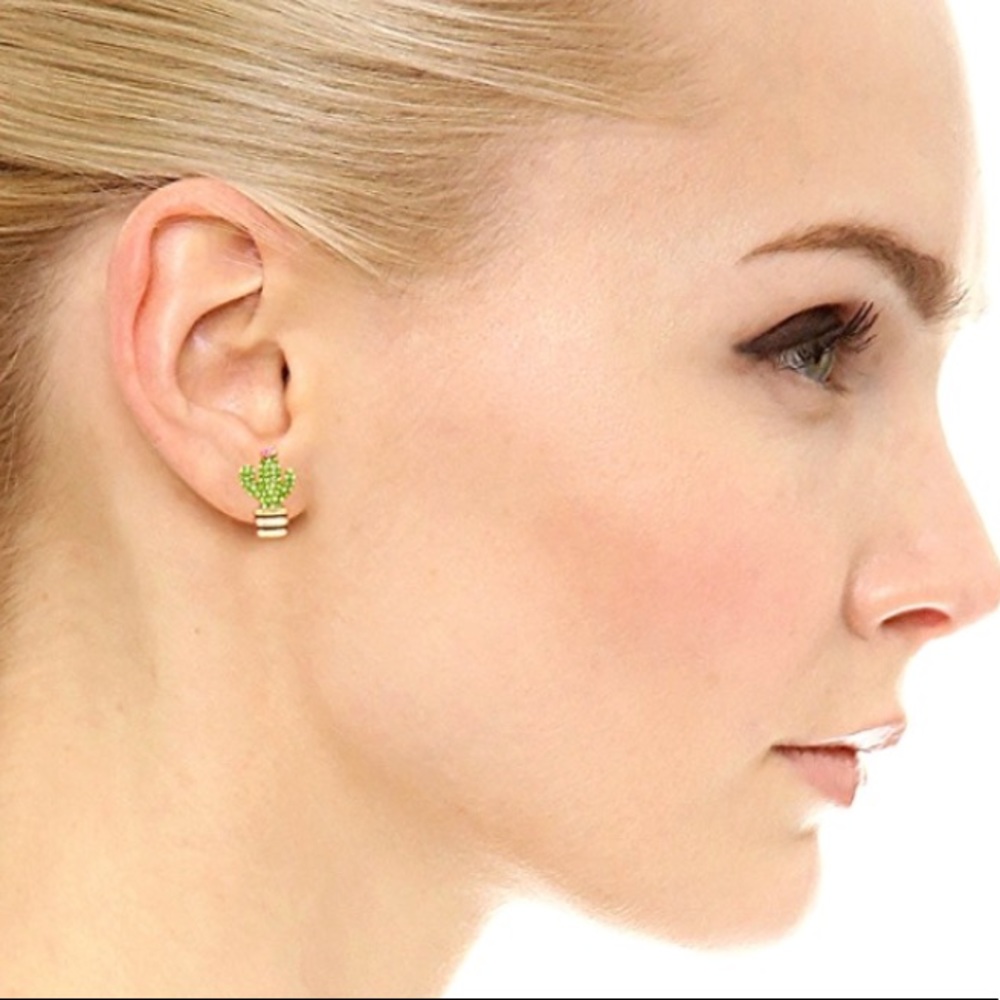 kate spade // delicate cactus crystal stud earring - Picture 3 of 4